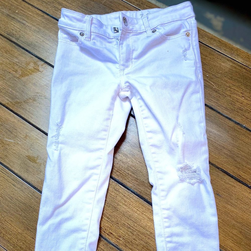 Gap White Distressed Jeans